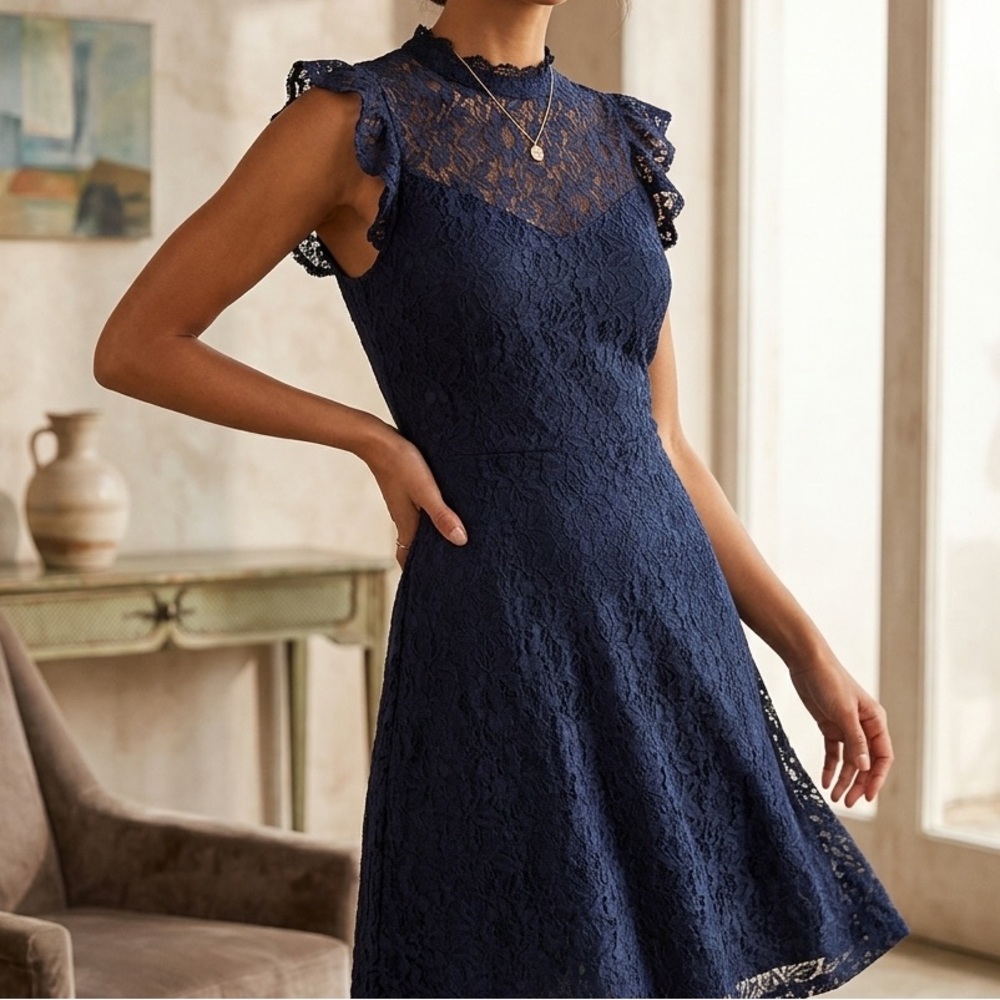 RW Navy Lace Dress